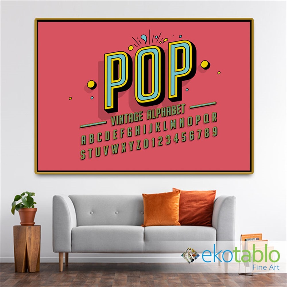 Pop Vintage Alphabet Kanvas Tablo