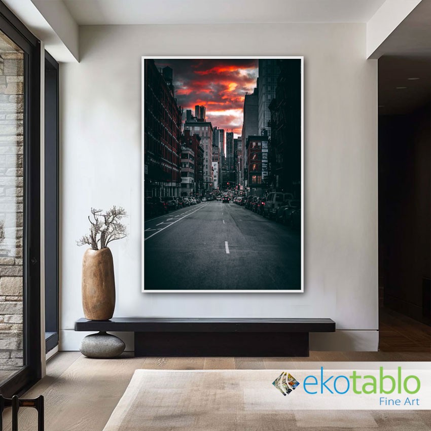 Akşam Üstü Cadde Kanvas Tablo image