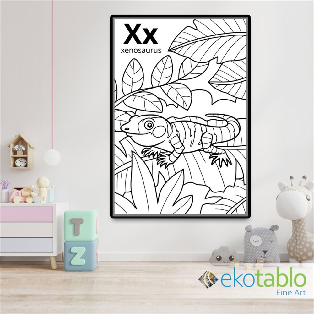 X for Xenosaurus Boyama Kanvas Tablo