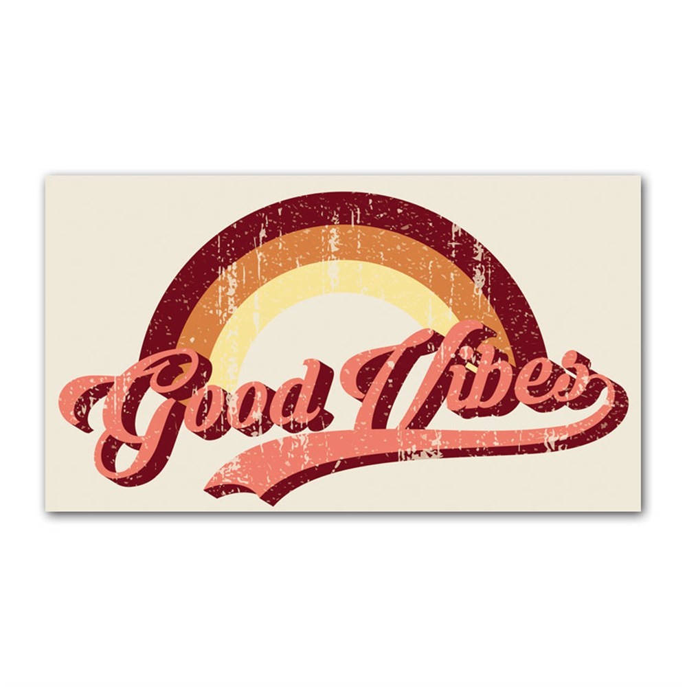Retro Good Vibes Yazısı Kanvas Tablo