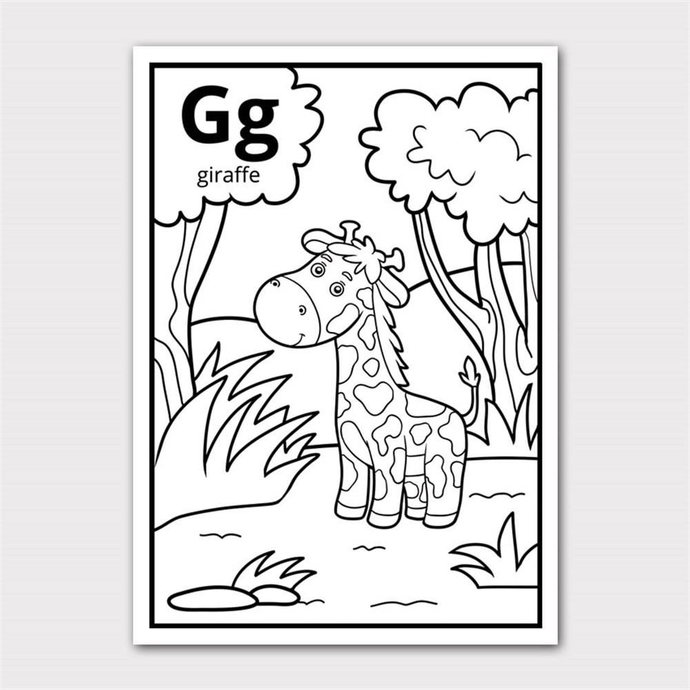G for Giraffe Boyama Kanvas Tablo