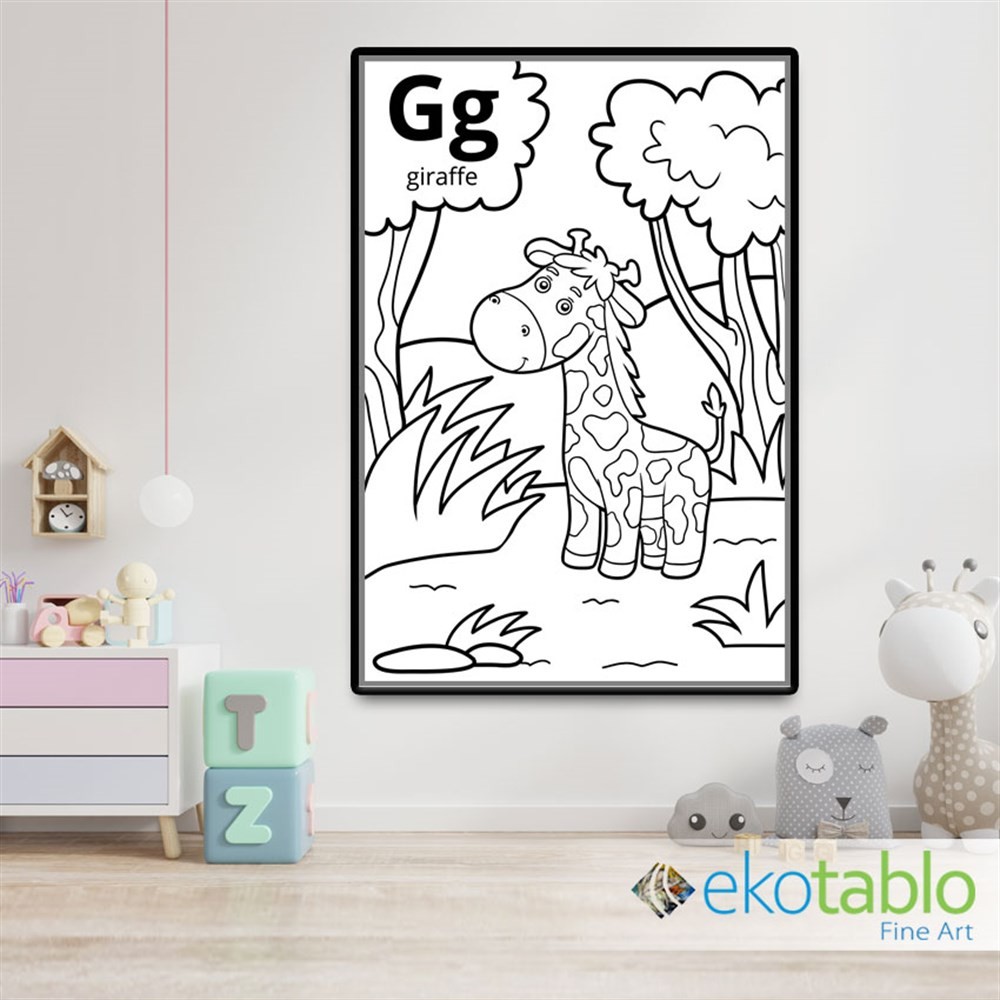 G for Giraffe Boyama Kanvas Tablo