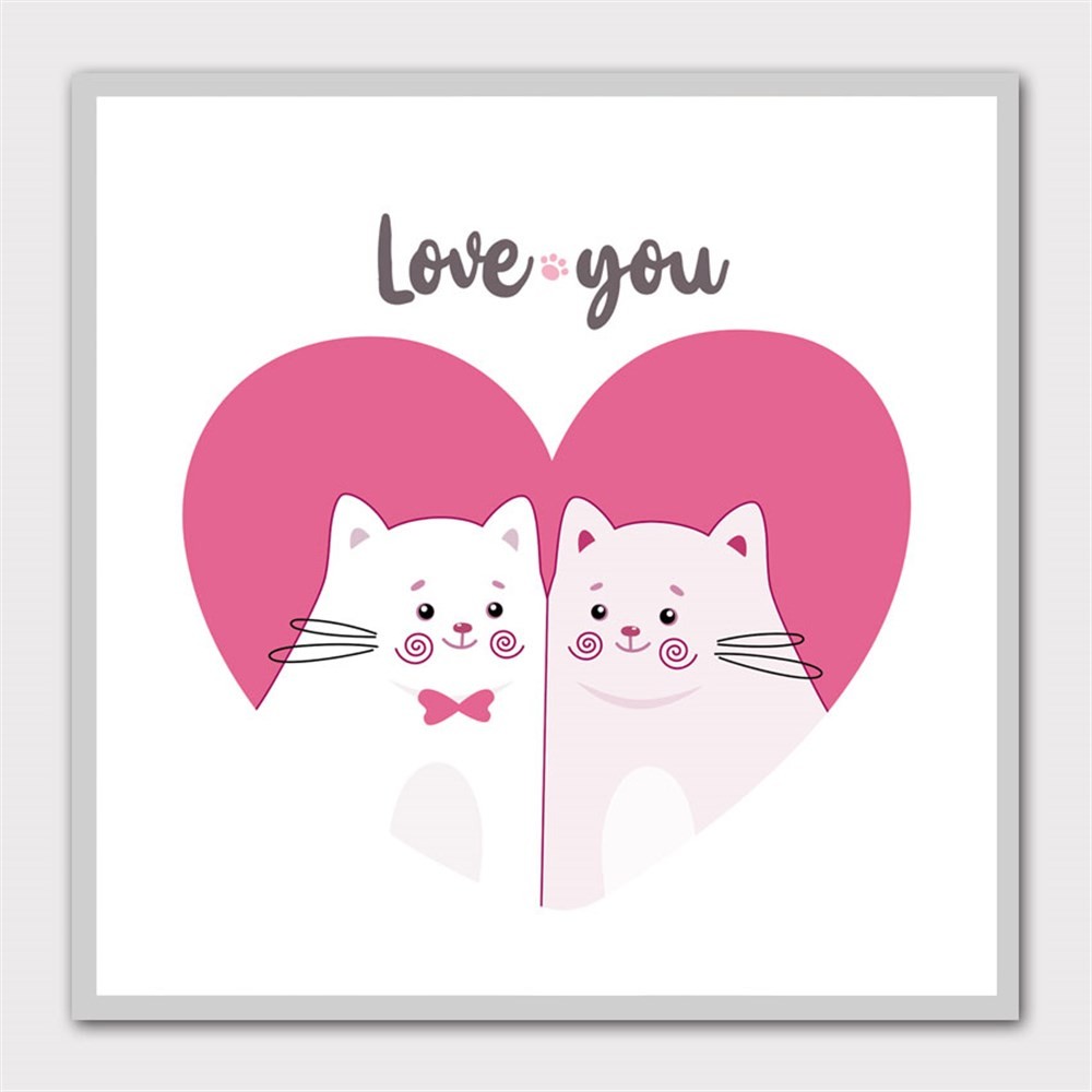 Love You Kitties Kanvas Tablo