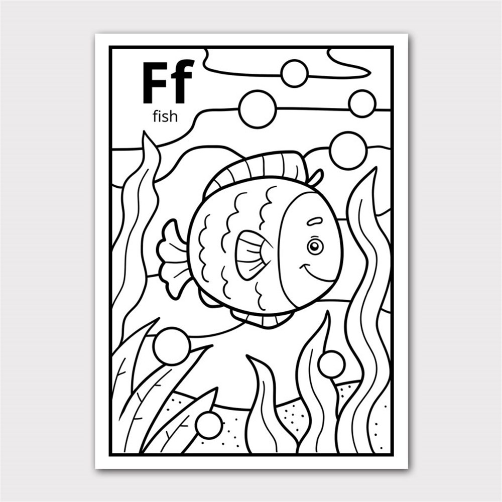 F for Fish Boyama Kanvas Tablo