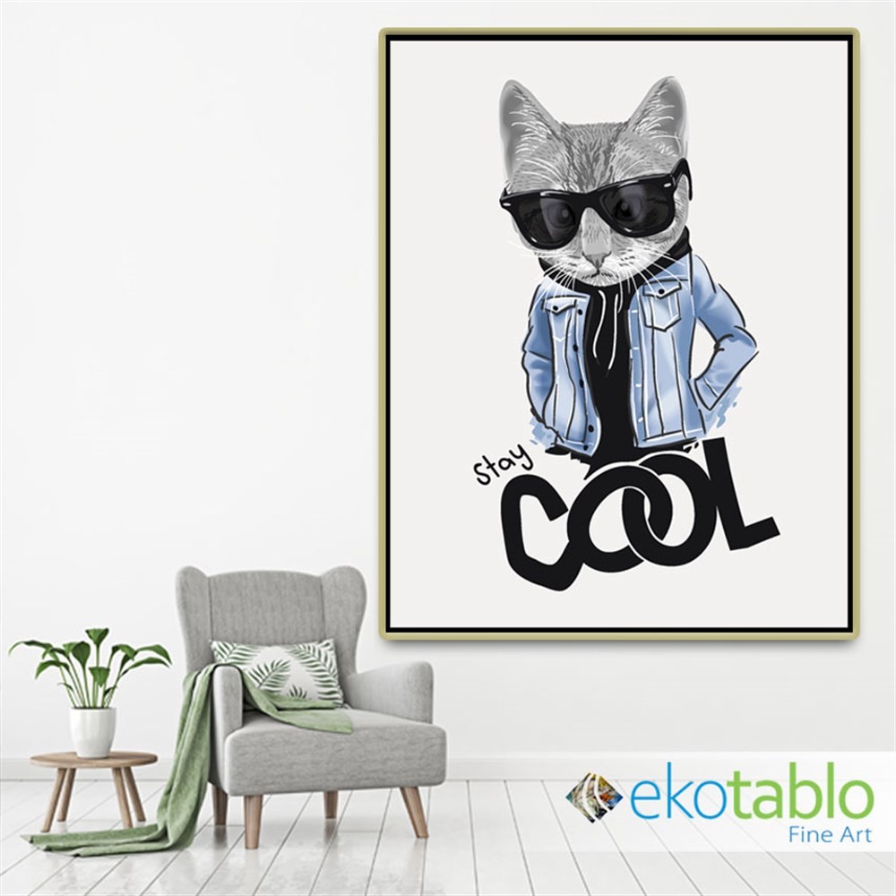 Stay Cool Kitty Kanvas Tablo