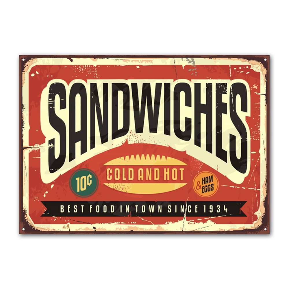 Cold &Hot Sandwiches Retro Kanvas Tablo