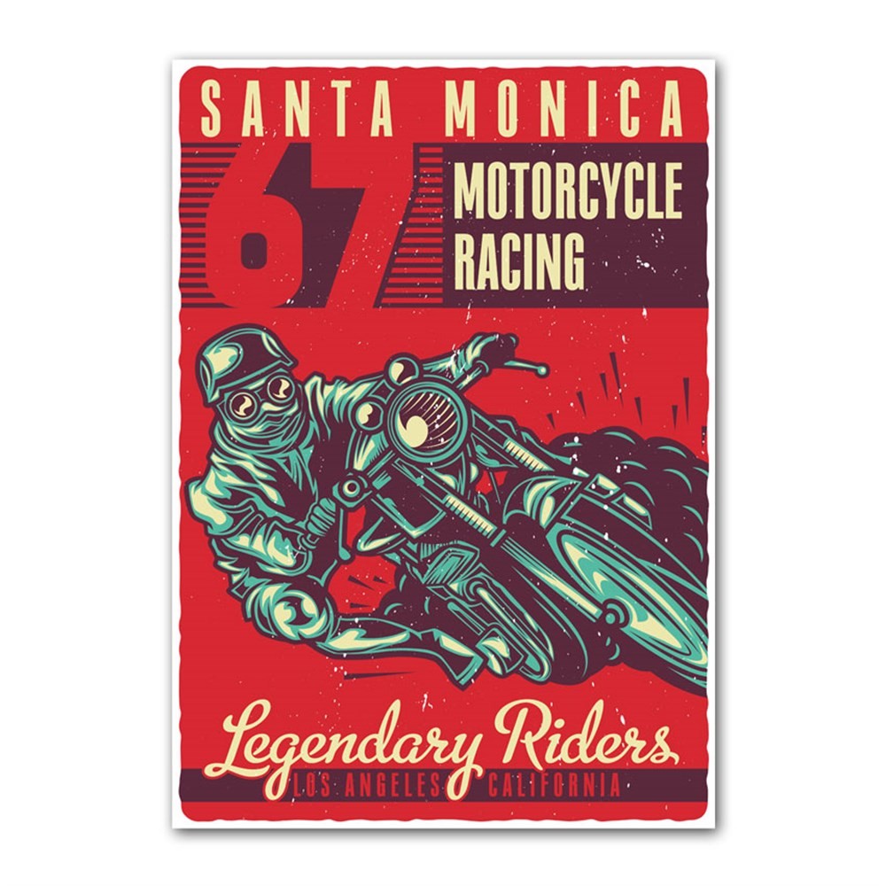Santa Monica Racing Retro Kanvas Tablo
