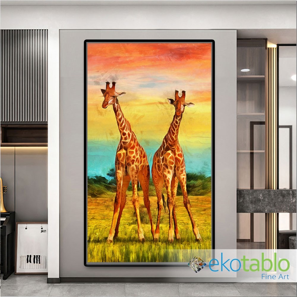 Savannadaki Zürafa 2 Kanvas Tablo image