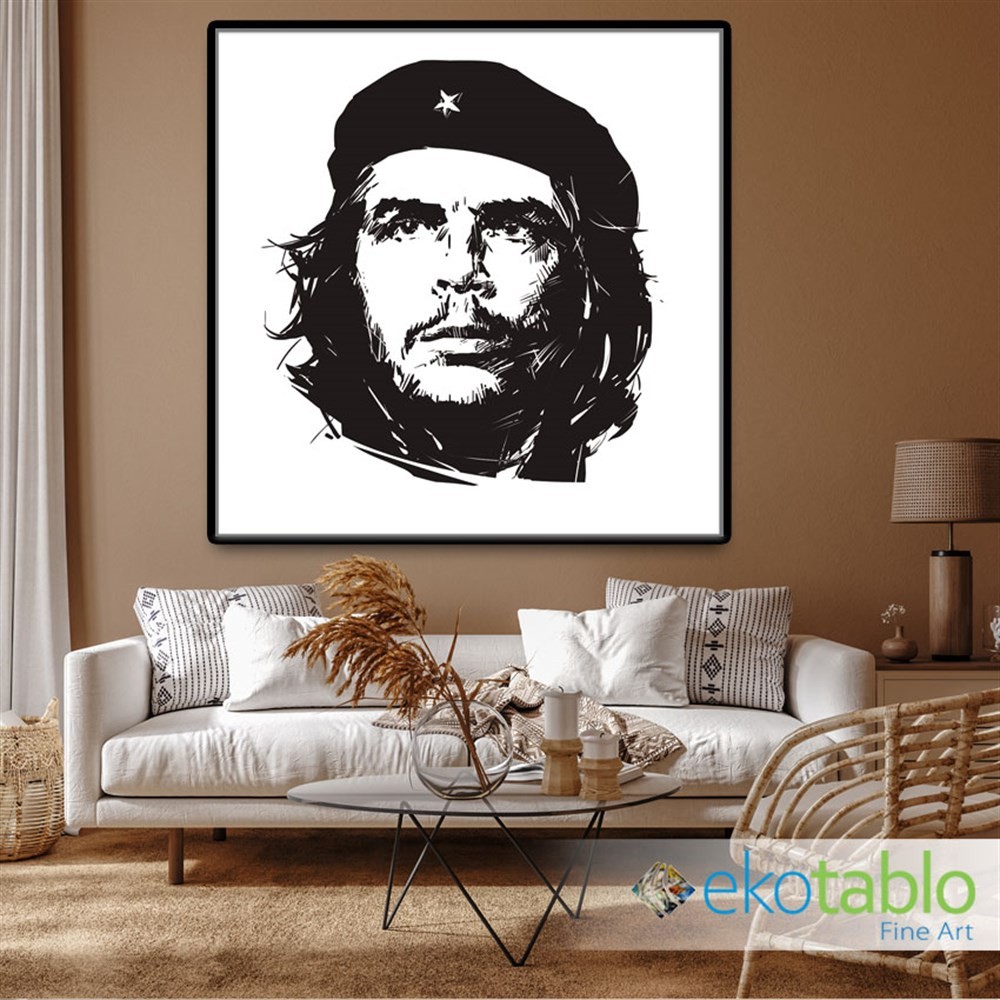 Siyah Beyaz Che Guevara Kanvas Tablo