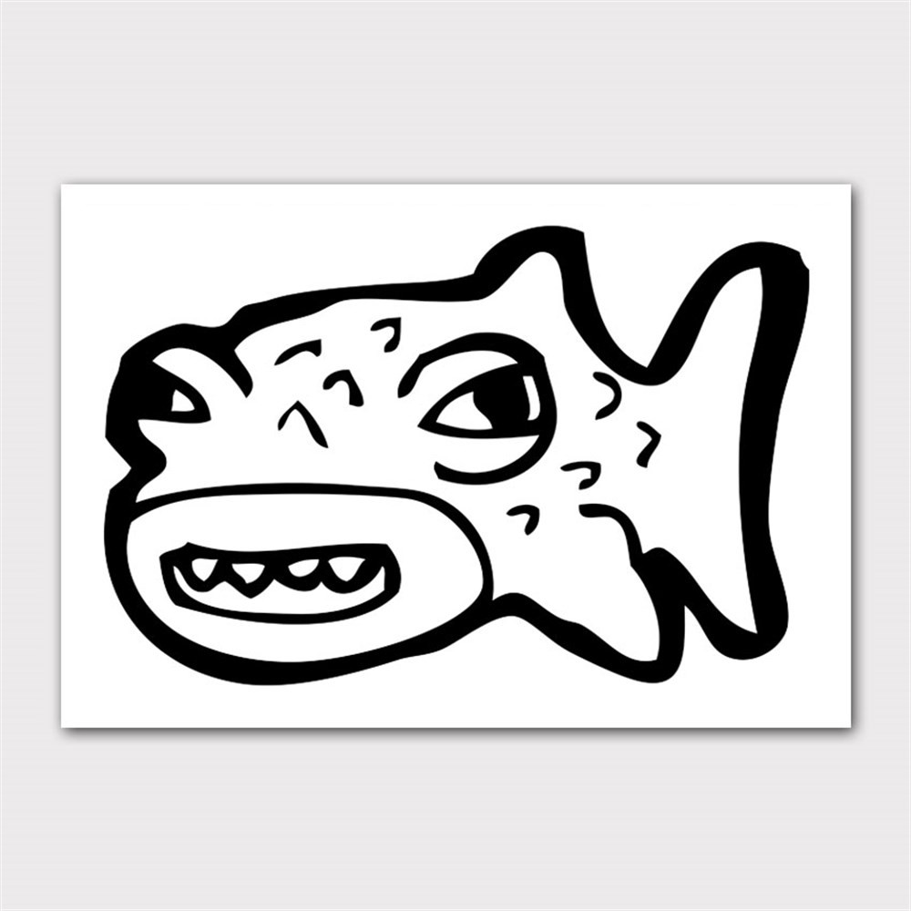 Komik Suratlı Balık Kanvas Tablo