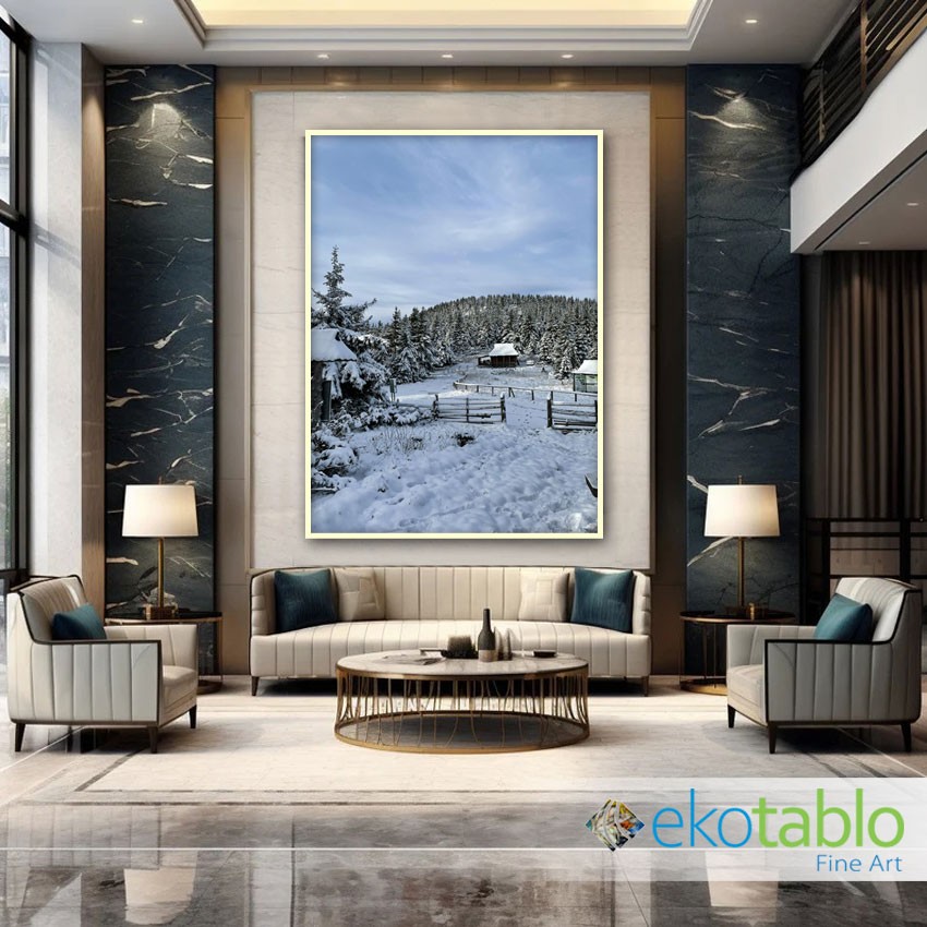Karlar Altındaki Çiftlik Kanvas Tablo image