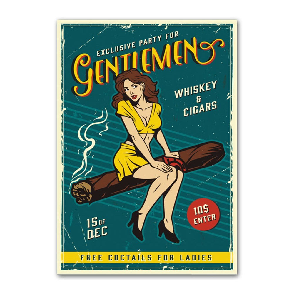 Gentlemen's Party Retro Kanvas Tablo