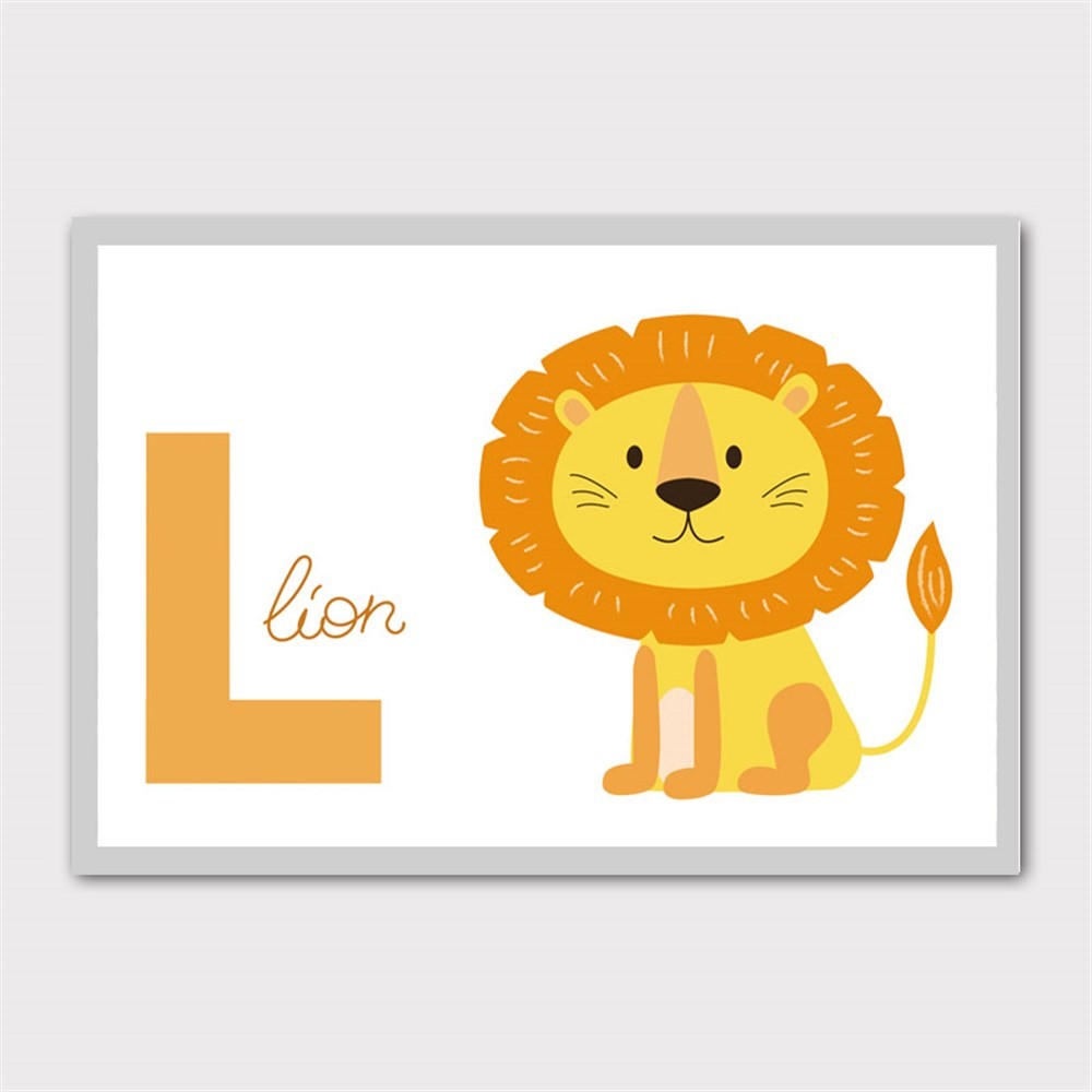 L for Lion Kanvas Tablo