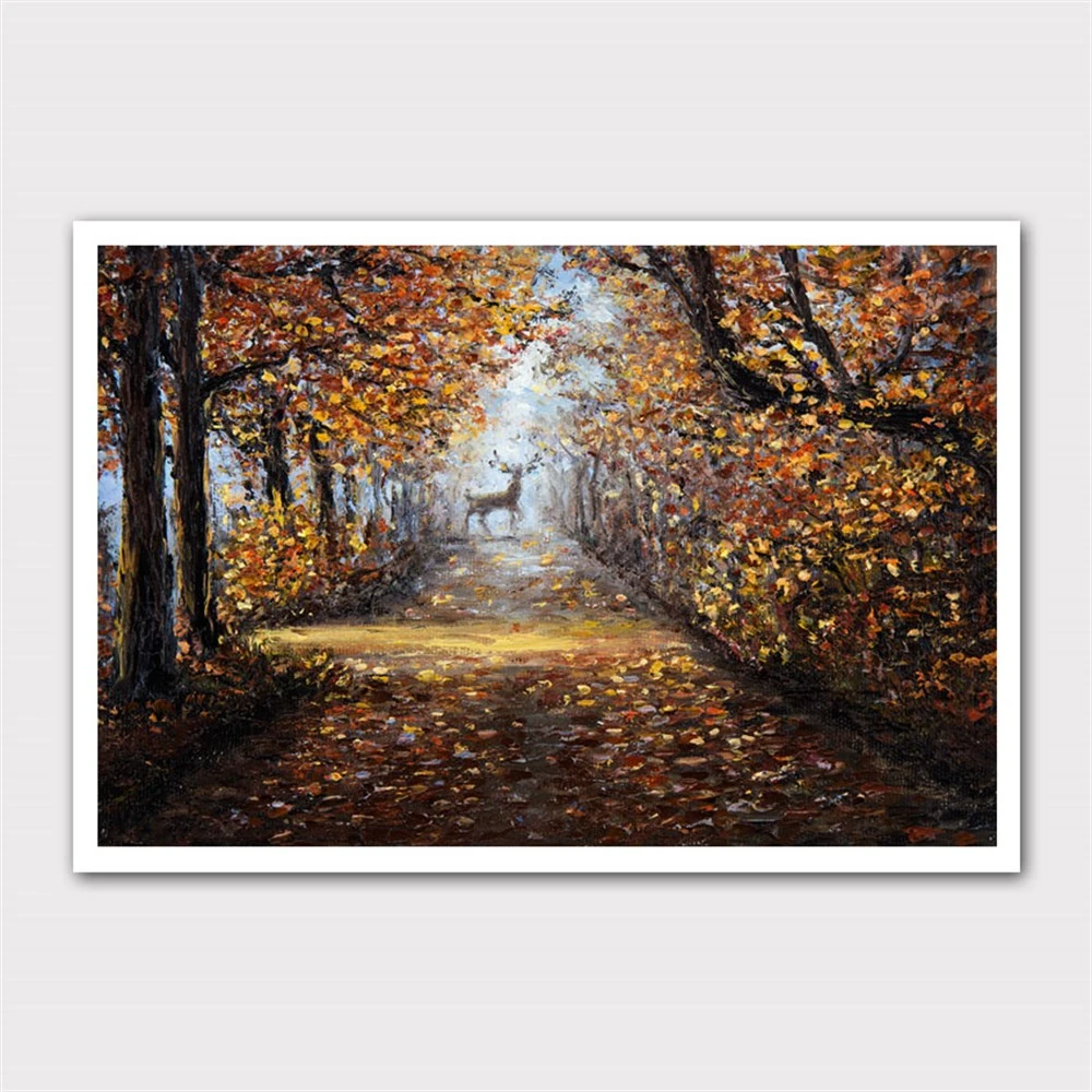 Ormanda Geyik Kanvas Tablo