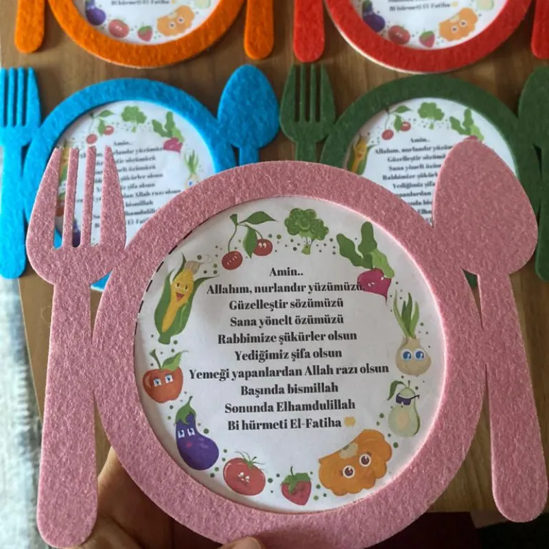 Keçeden Yemek Adabı Tabağı