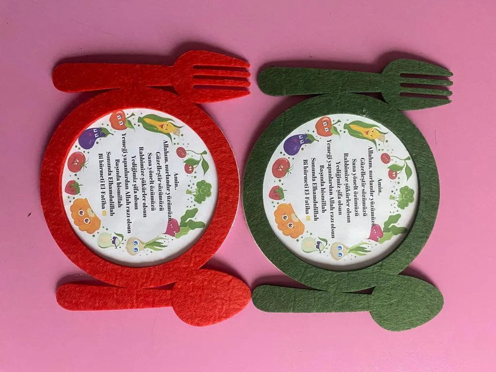 Keçeden Yemek Adabı Tabağı