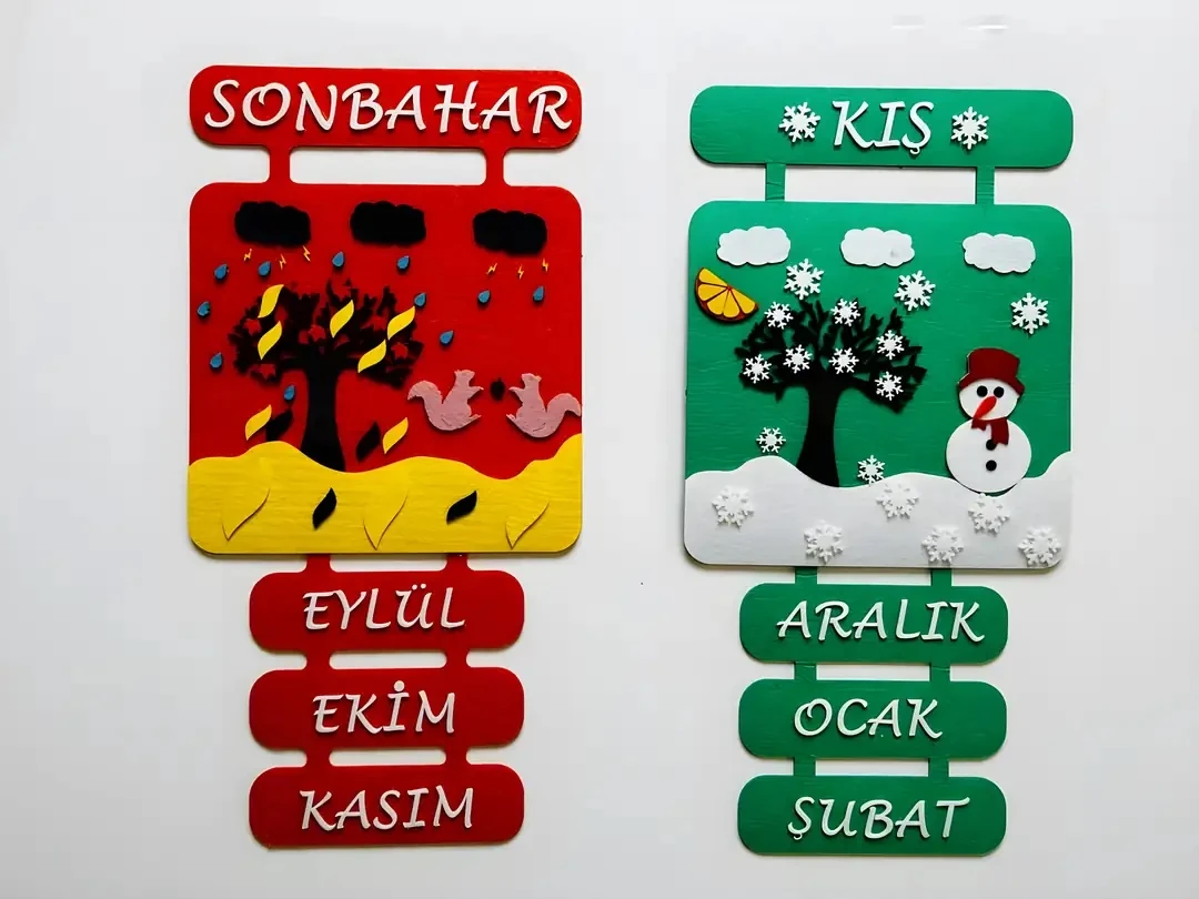 Keçeden Mevsimler Panosu