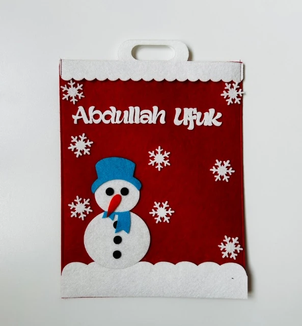 Keçeden Karne Çantası (Kardan Adam)