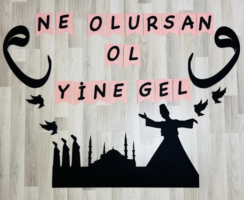 Keçeden Mevlana Panosu