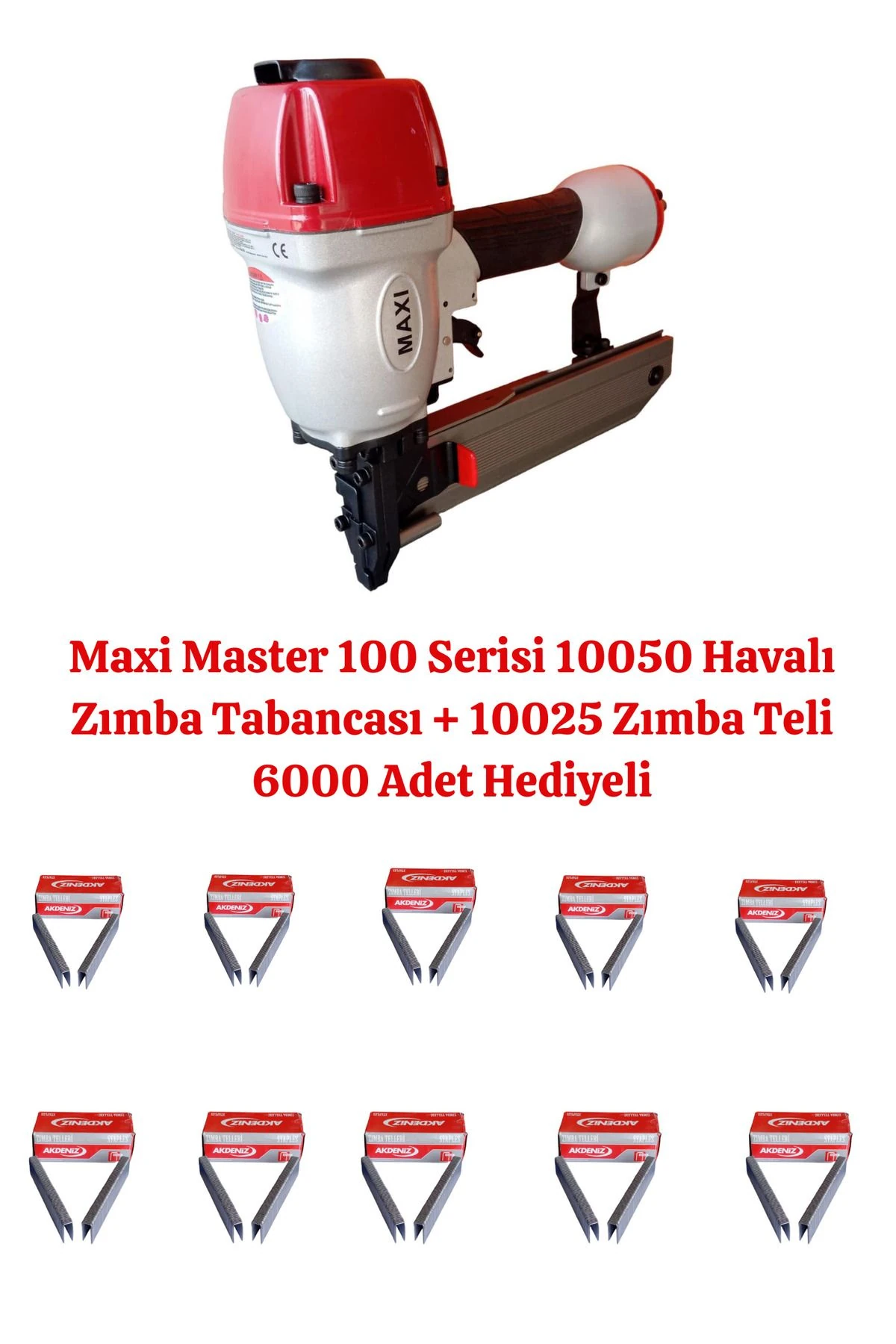 100 Serisi 10050 Havalı Zımba Tabancası + 10025 Zımba Teli 6000 Adet H