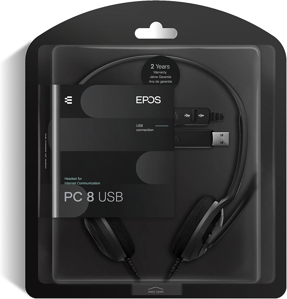 EPOS PC 8 USB Çift Taraflı Mikrofonlu Kulaküstü Kablolu Kulaklık