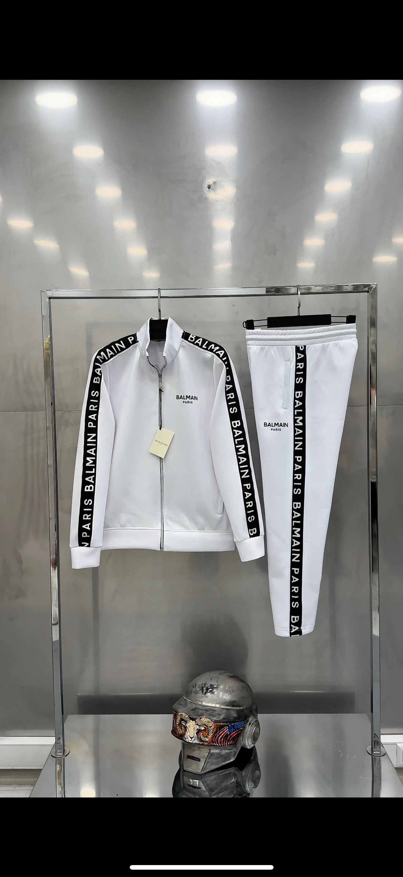 Balm Kol Detaylı İthal Eşofman Takımı Beyaz 