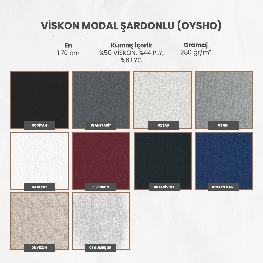 VİSKON MODAL ŞARDONLU (OYSHO)