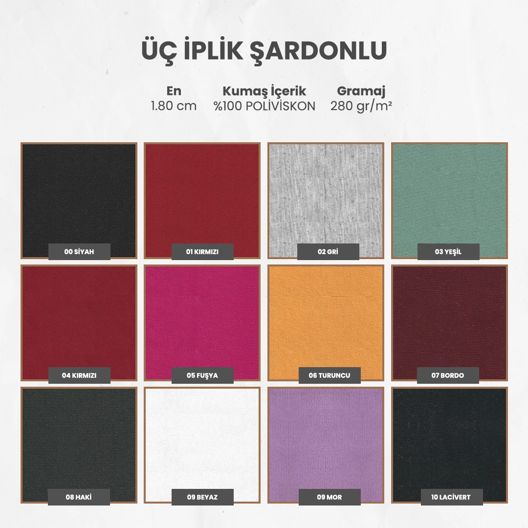 ÜÇ İPLİK ŞARDONLU