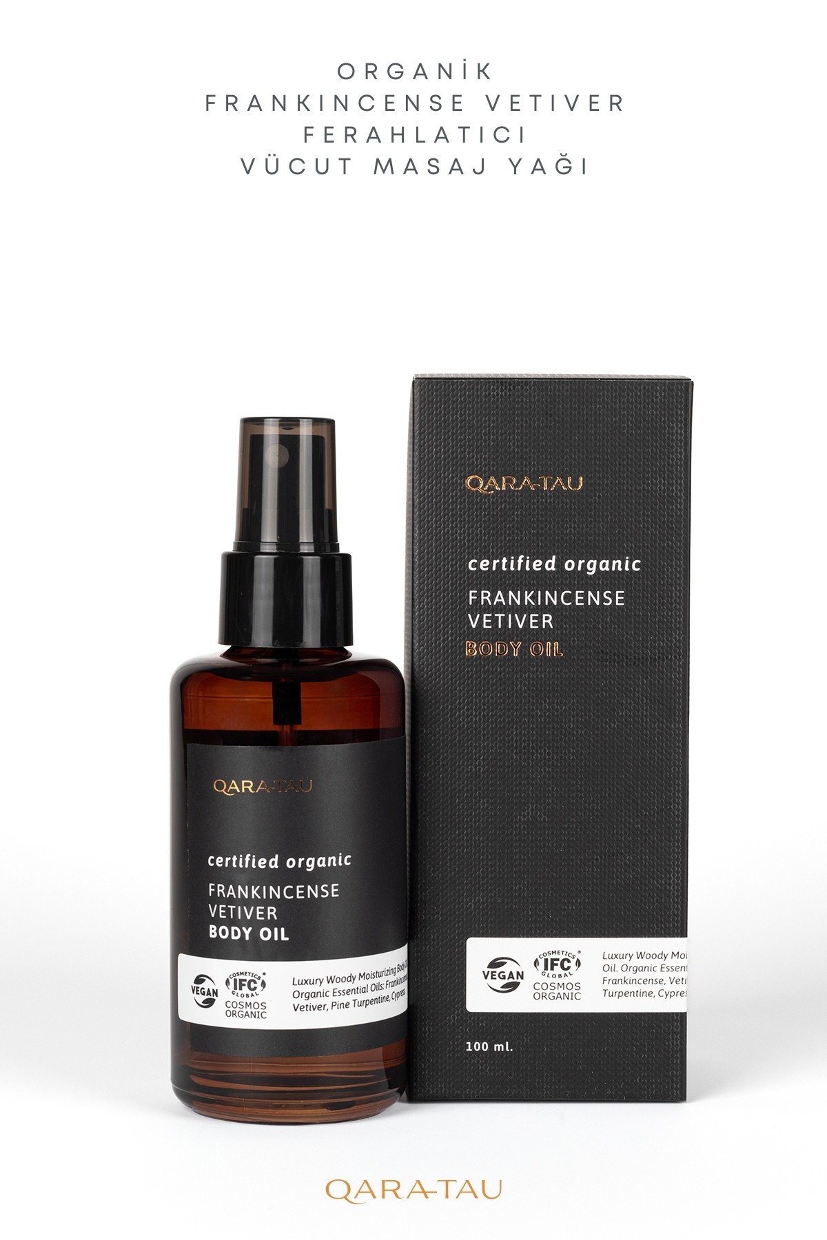 Organik Frankincense Vetiver Ferahlatıcı Vücut Masaj Yağı 100ml