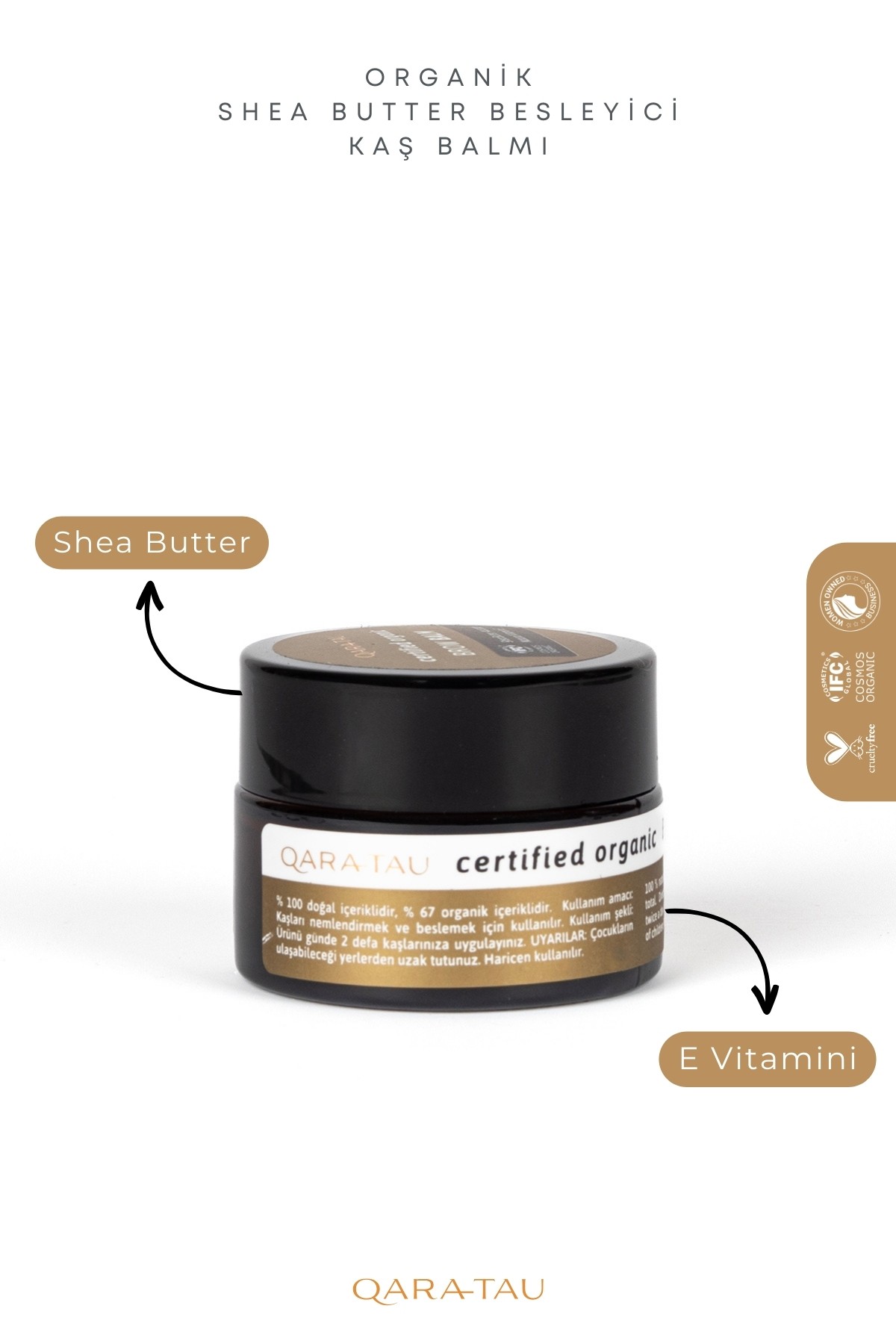 Organik Shea Butter Besleyici Kaş Balmı 15ml
