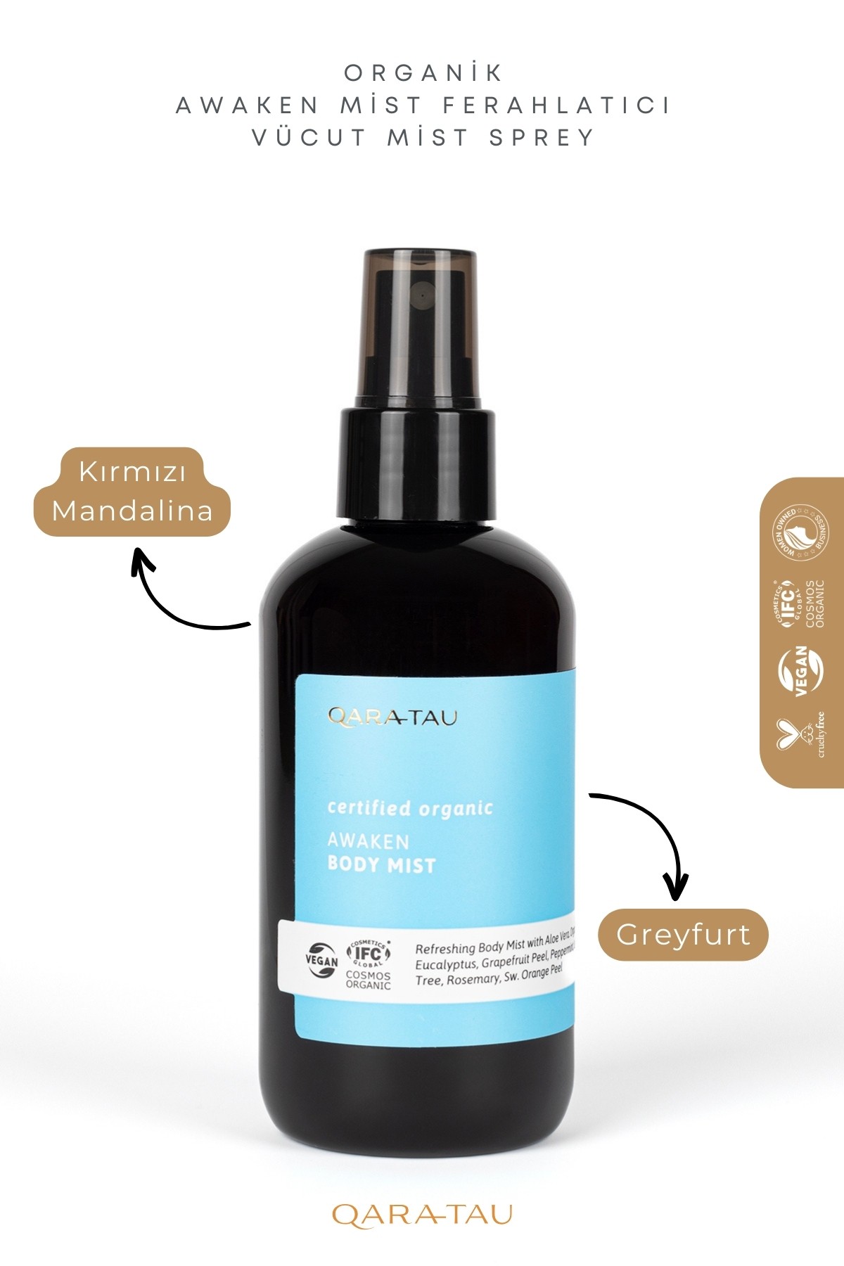 Organik Awaken Mist Ferahlatıcı Vücut Mist Sprey 200ml
