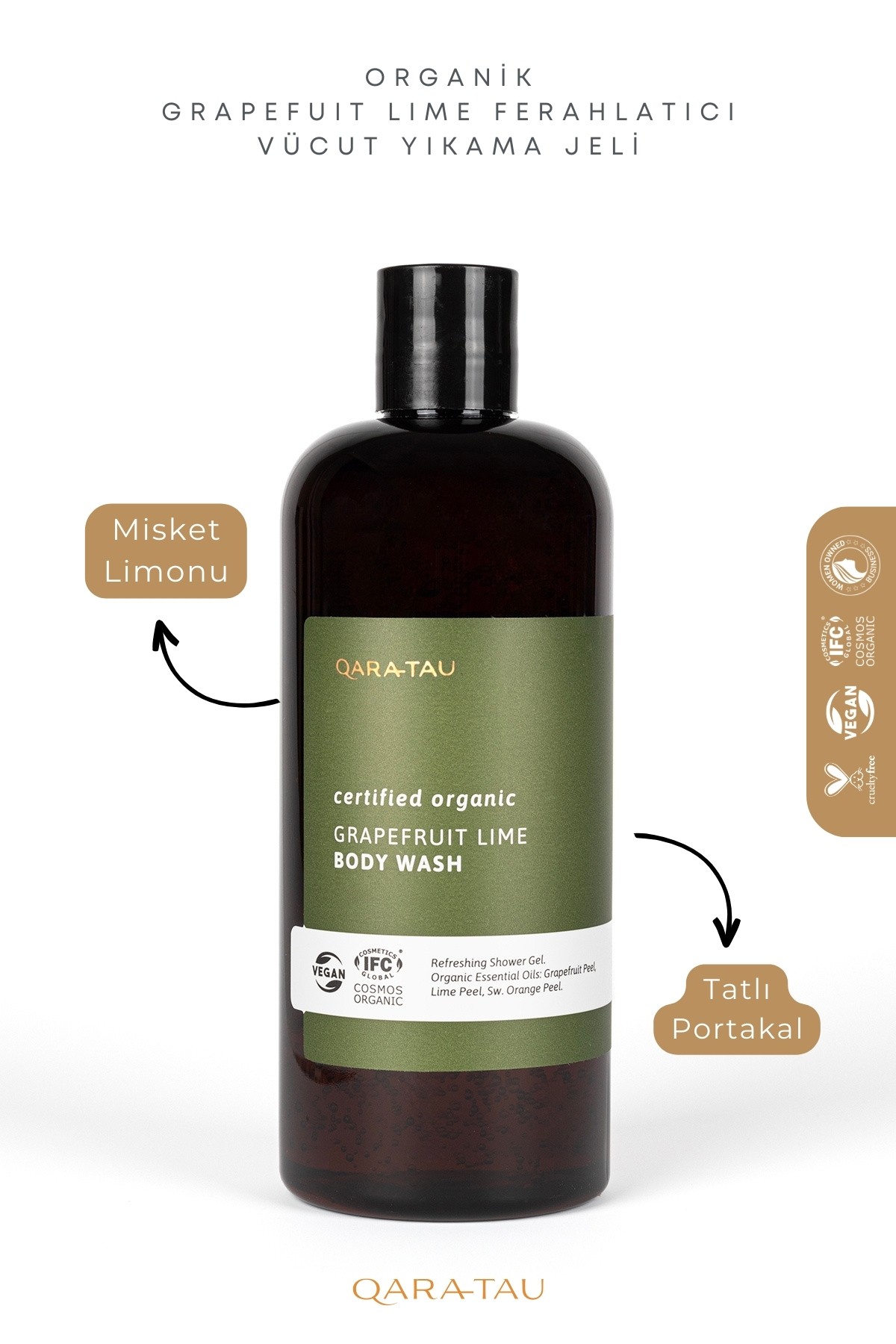 Organik Grapefuit Lime Ferahlatıcı Vücut Yıkama Jeli 400ml