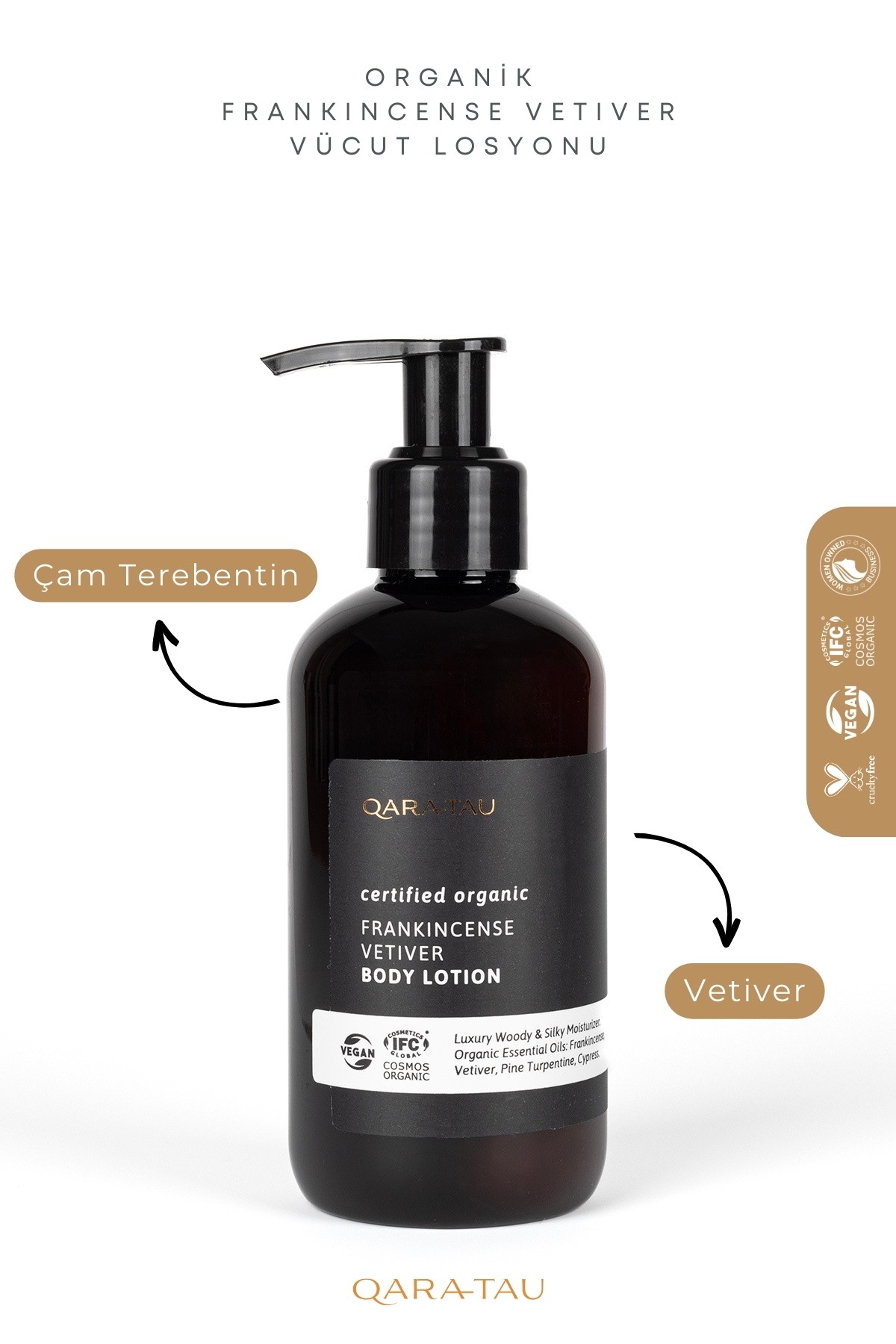 Organik Frankincense Vetiver Ferahlatıcı Vücut Losyonu 200ml