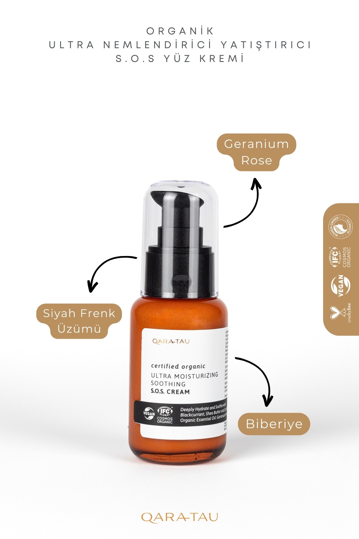 Organik Ultra Nemlendirici Yatıştırıcı S.O.S Yüz Kremi 50ml