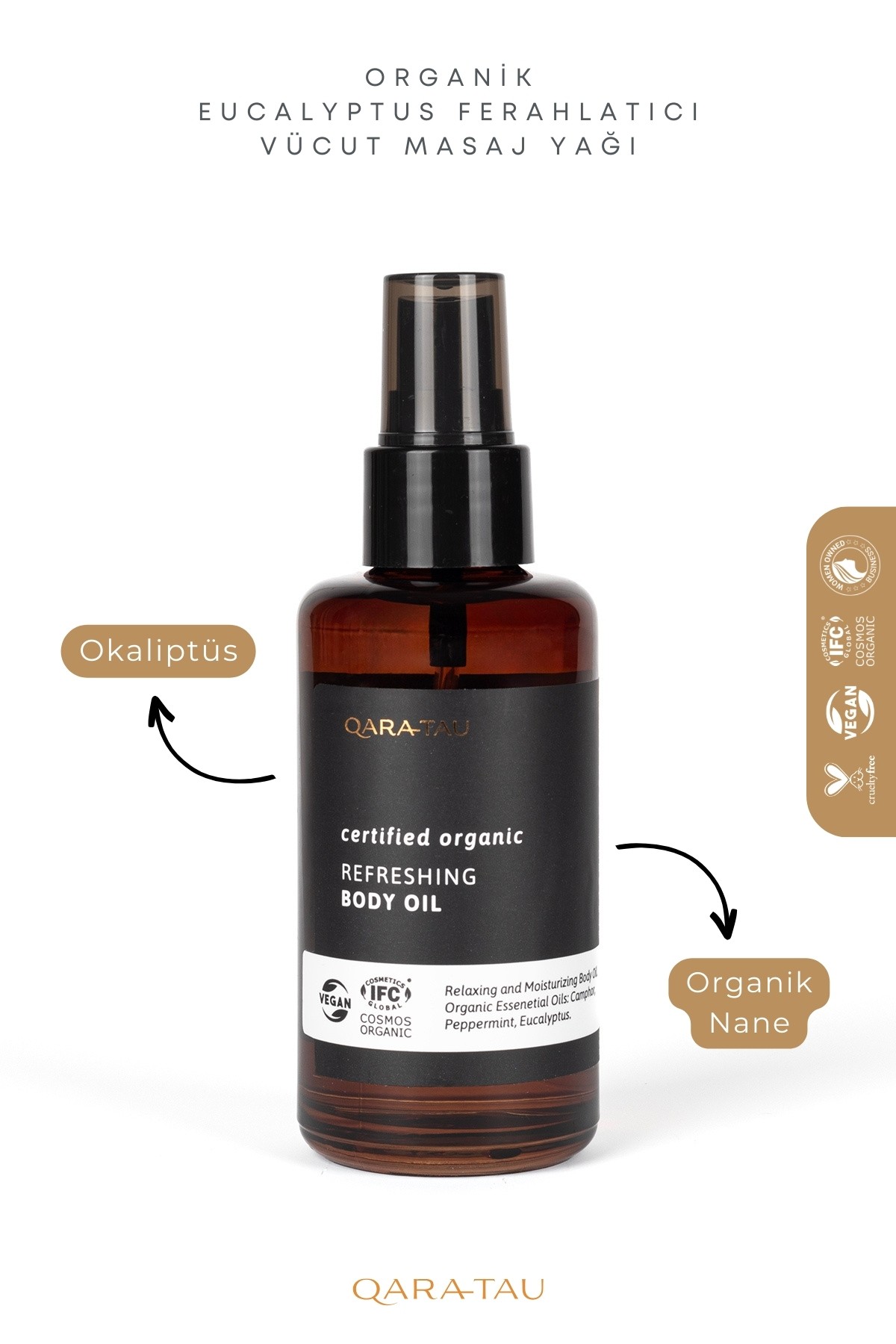 Organik Okaliptüs Ferahlatıcı Vücut Masaj Yağı - Refreshing Body Oil 100ml