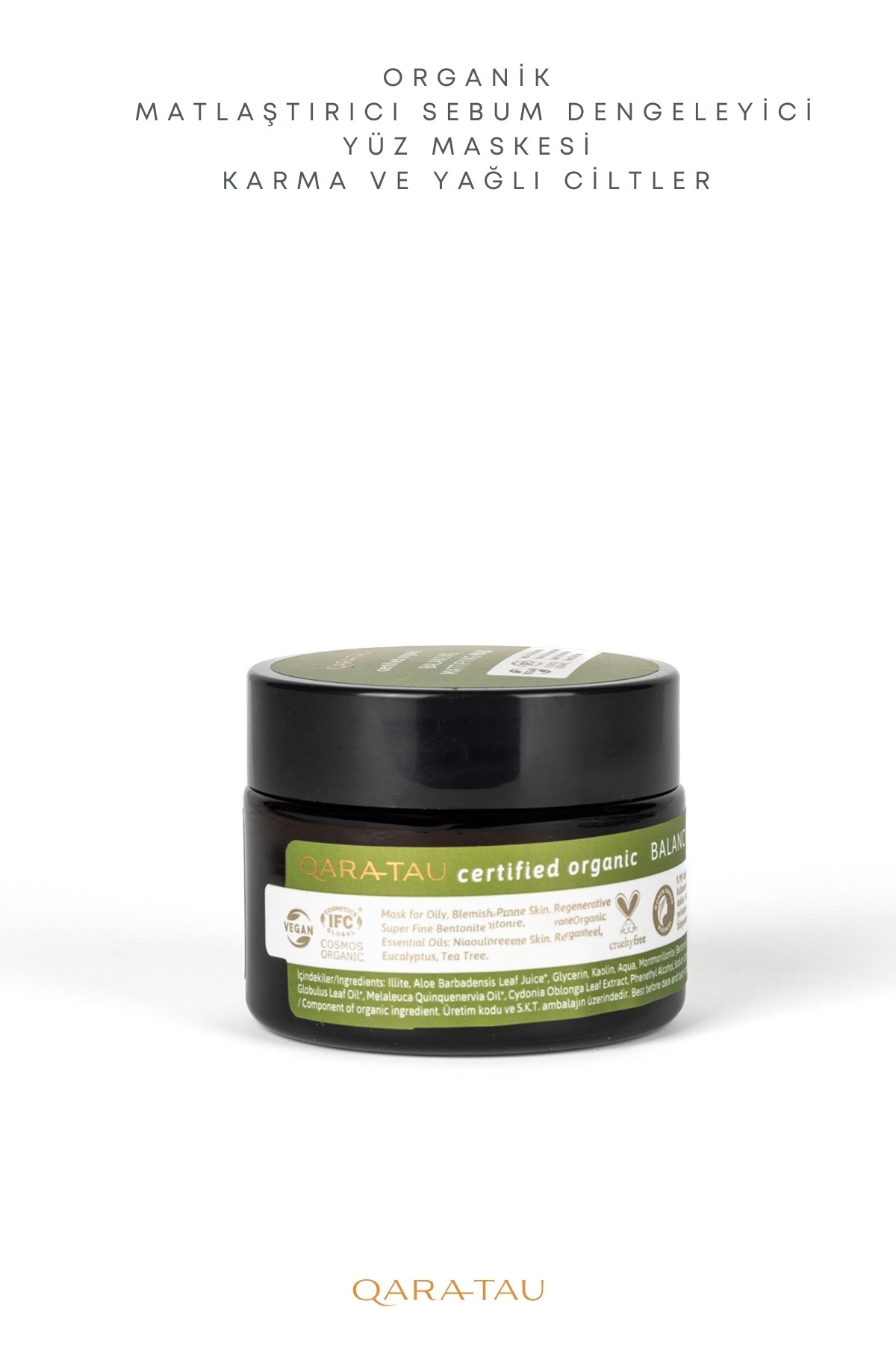 Organik Matlaştırıcı Sebum Dengeleyici Yüz Maskesi - Karma ve Yağlı Ciltler 70ml