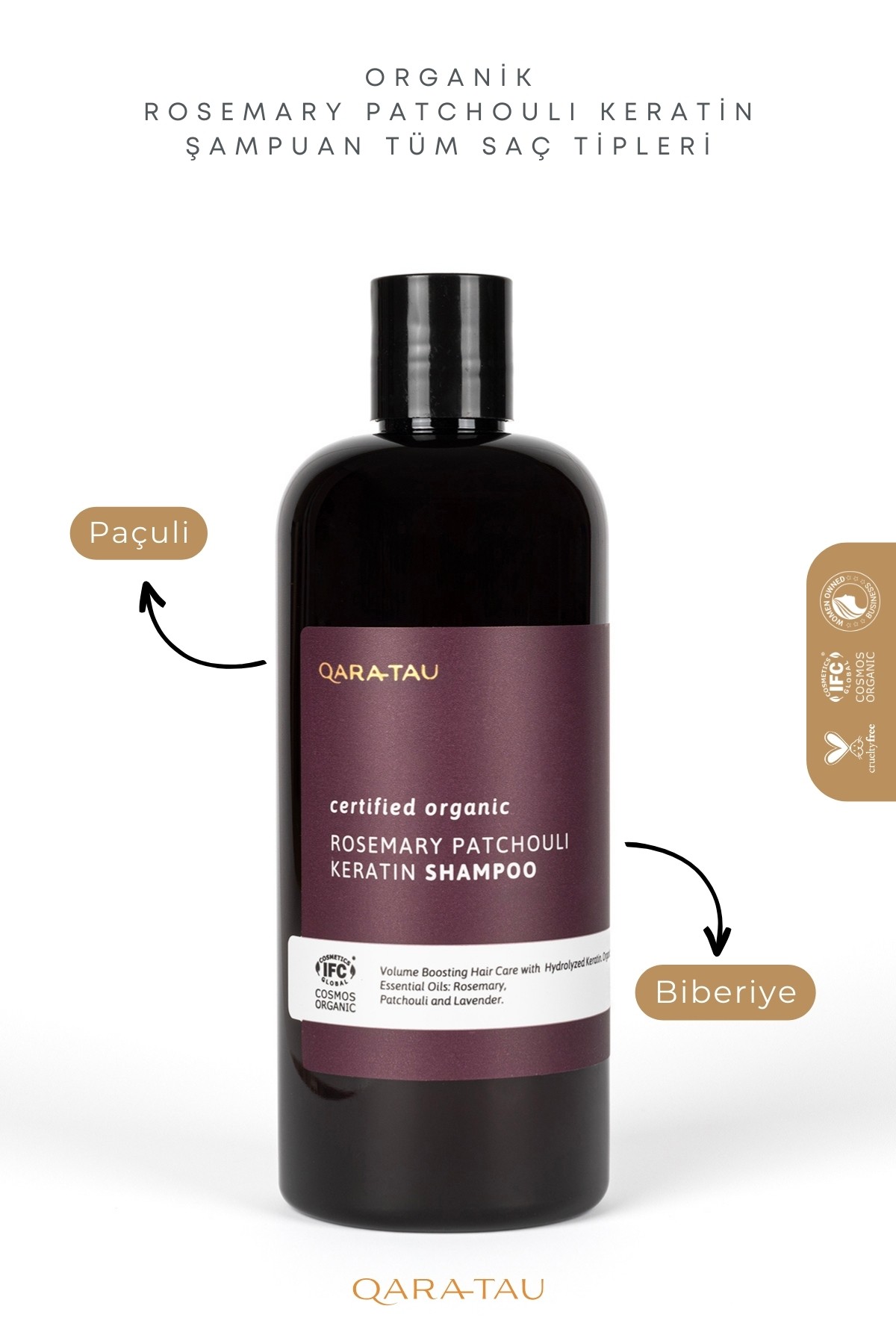 Organik Rosemary Patchouli Keratin Şampuan Tüm Saç Tipleri 400ml