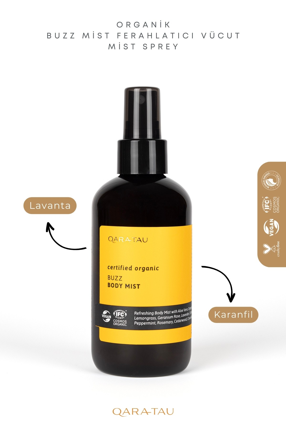 Organik Buzz Mist Ferahlatıcı Vücut Mist Sprey 200ml