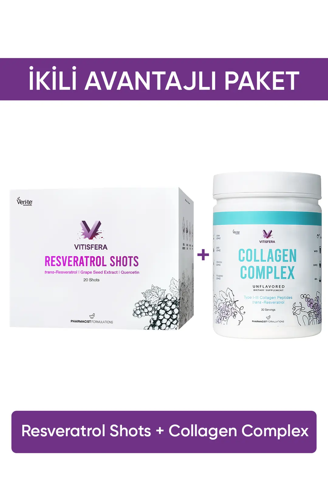 Ikili Avantajlı Paket 2 (Resveratrol Shots Collagen Complex)