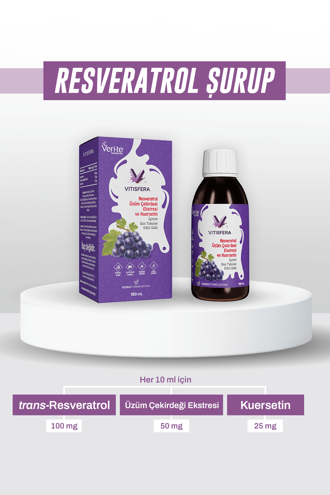 Vitisfera Resveratrol Şurup Orman Meyveleri Aromalı 150 ml