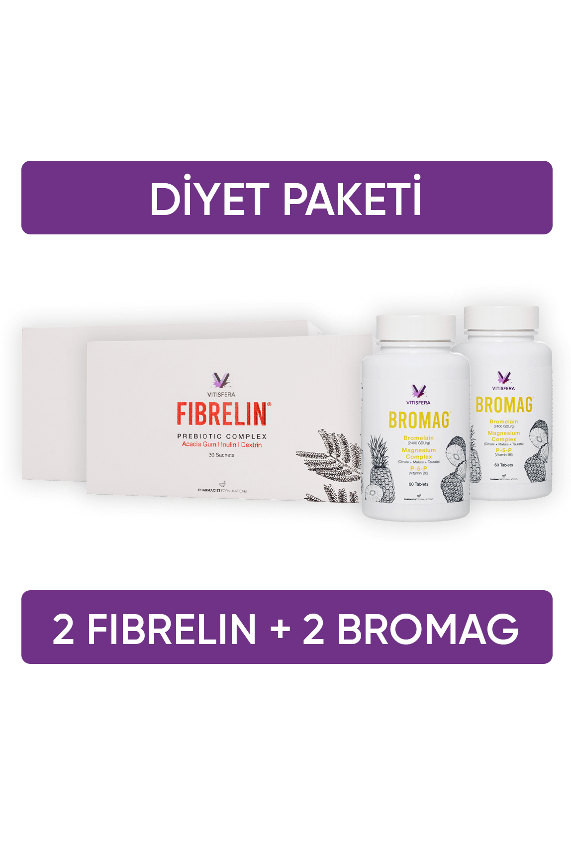 Vitisfera Diyet Paketi ( 2 Bromag + 2 Fibrelin)