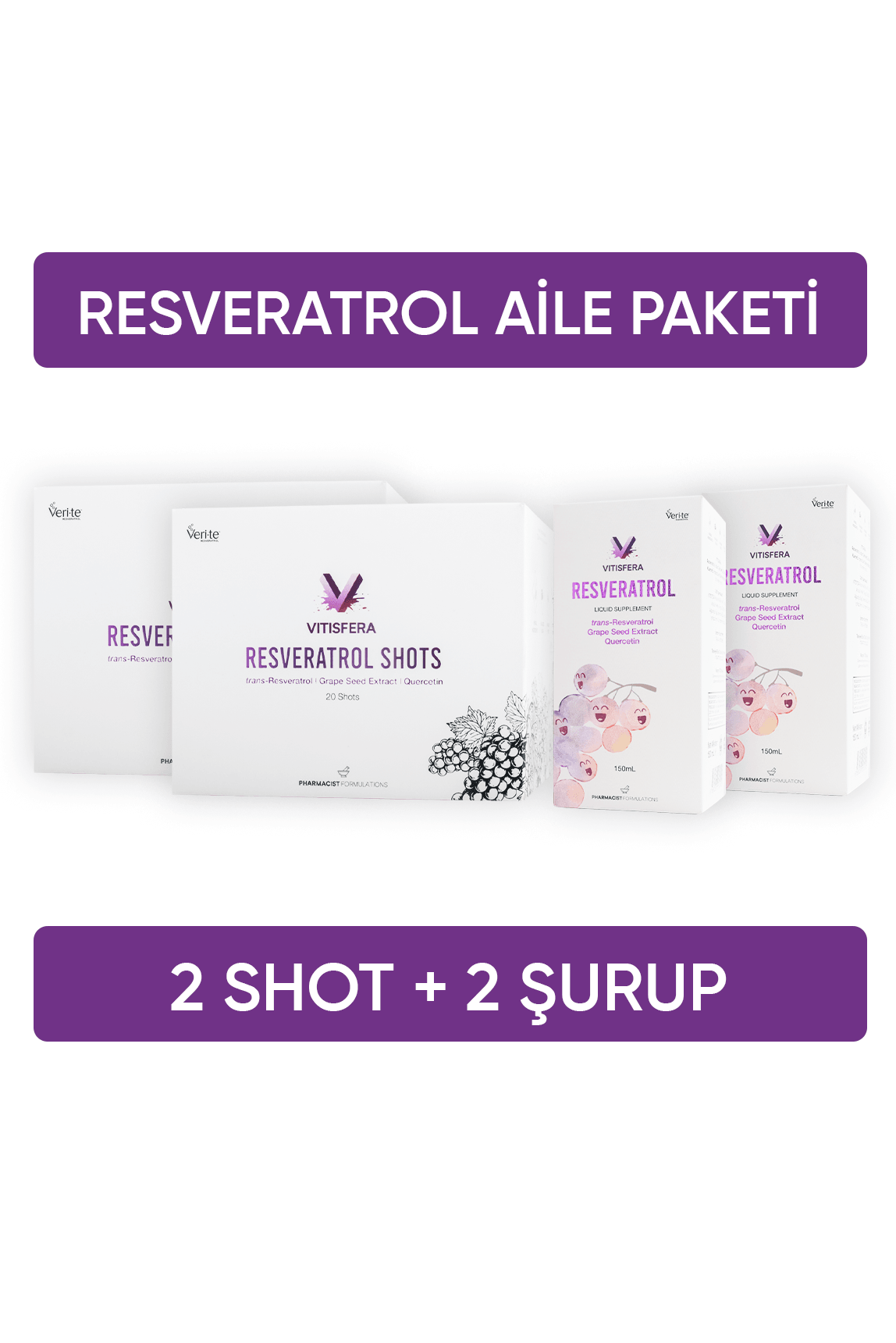 Vitisfera Resveratrol Aile Paketi ( 2 Shot + 2 Şurup )