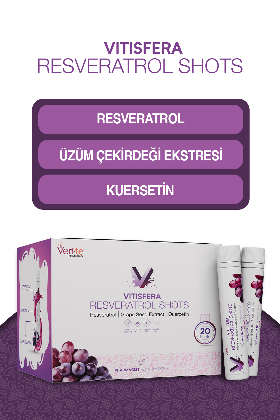 Vitisfera Resveratrol Shot Orman Meyveleri Aromalı 20x25 ml