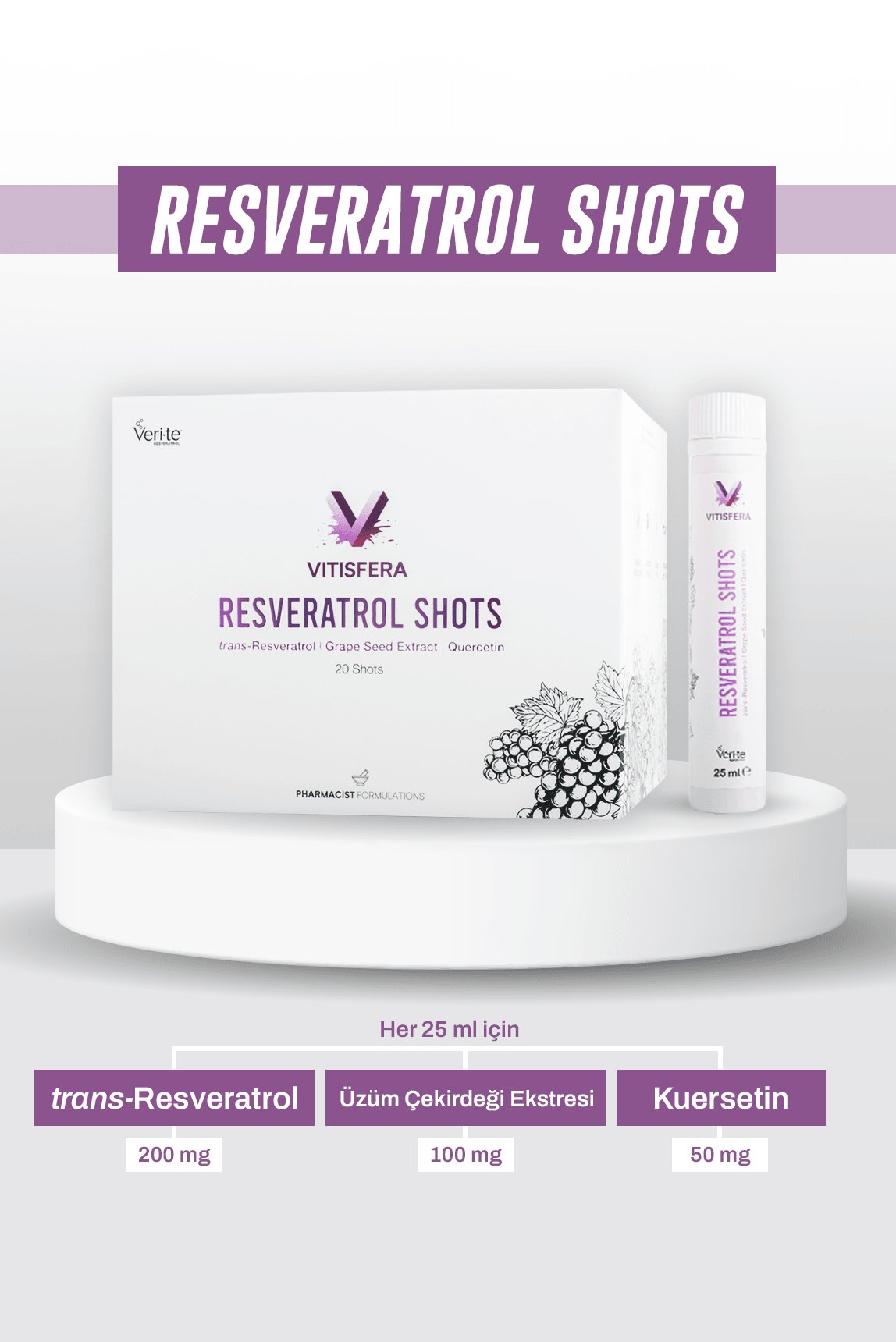 Vitisfera Resveratrol Shot Orman Meyveleri Aromalı 20x25 ml