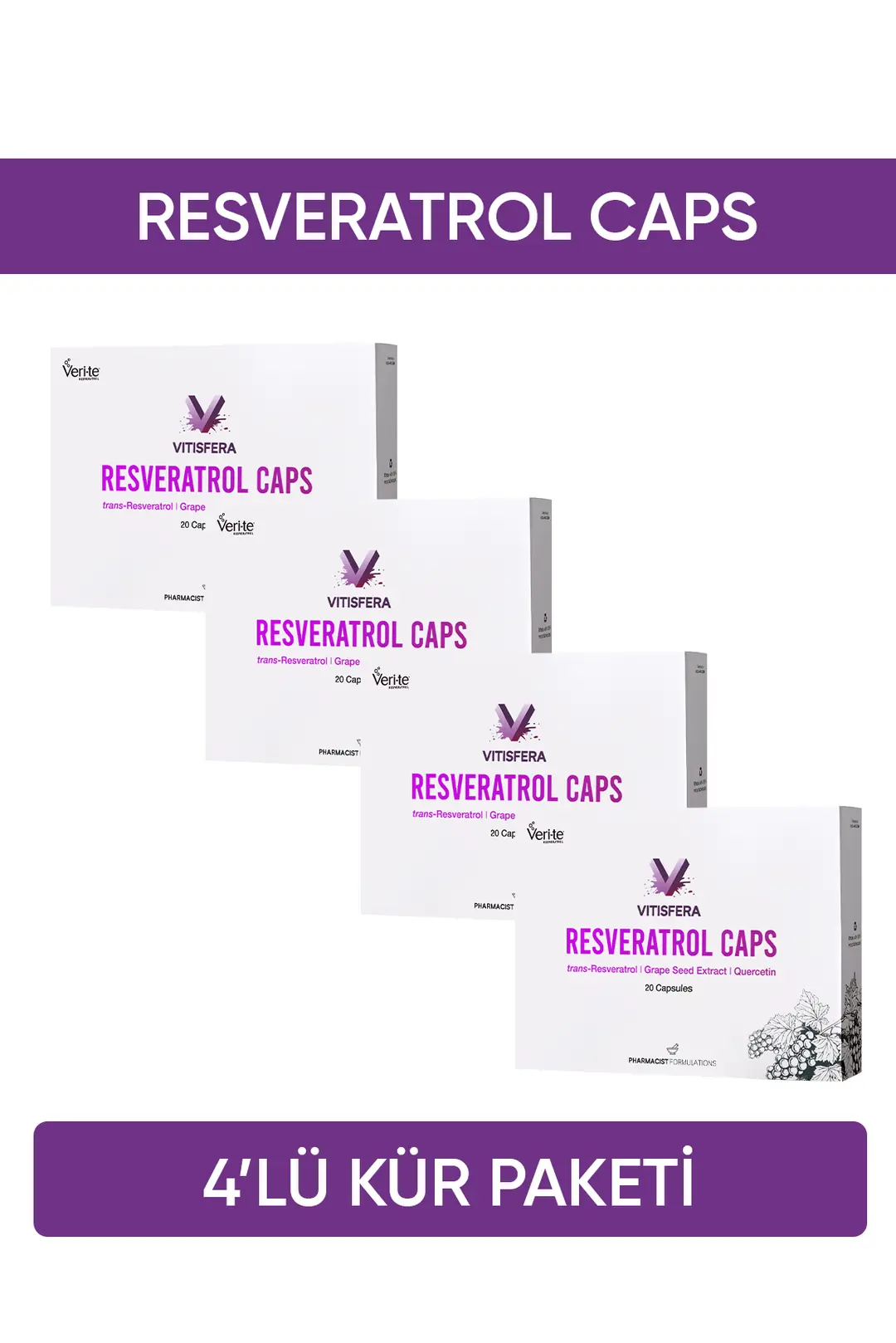 Vitisfera Resveratrol Caps Kür Paketi 4 Kutu