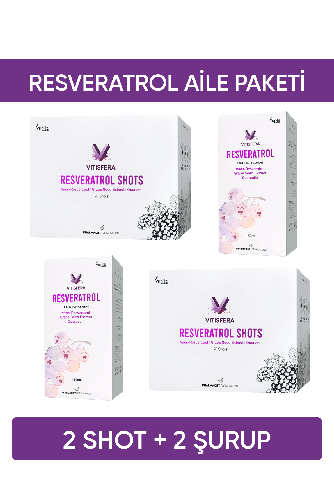 Vitisfera Resveratrol Aile Paketi ( 2 Shot + 2 Şurup )