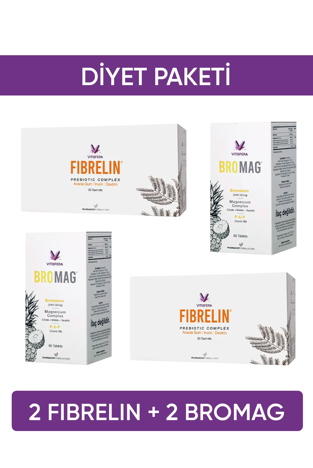 Vitisfera Diyet Paketi 2 Bromag 2 Fibrelin)