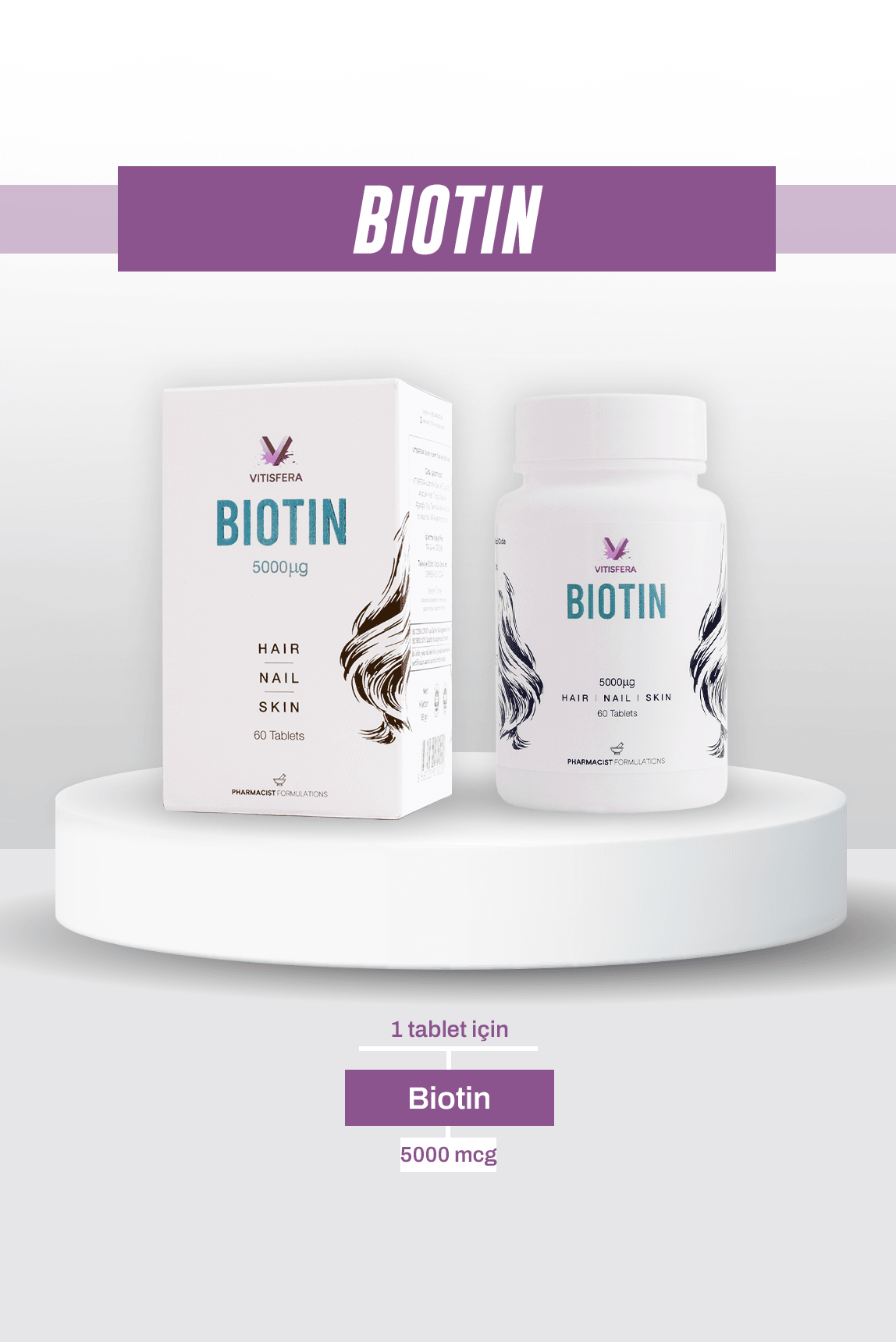 Vitisfera Biotin 5000 mcg 60 Tablet