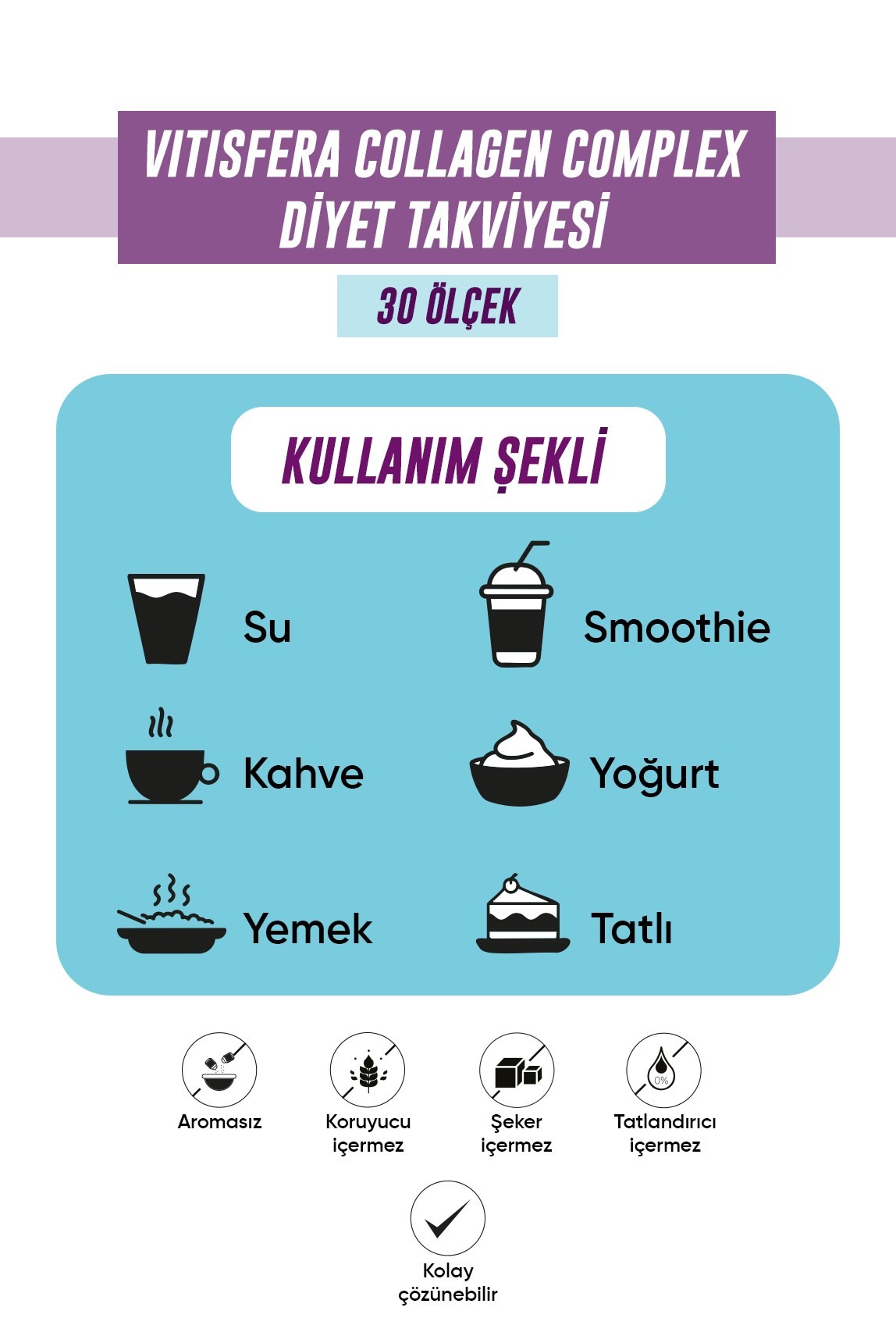 Vitisfera Collagen Complex- %100 Saf, Doğal Tip I-III Çift Hidrolize Kolajen Peptitleri + trans Resveratrol İçeren Gıda Takviyesi I Nötr Tat, Şekersiz