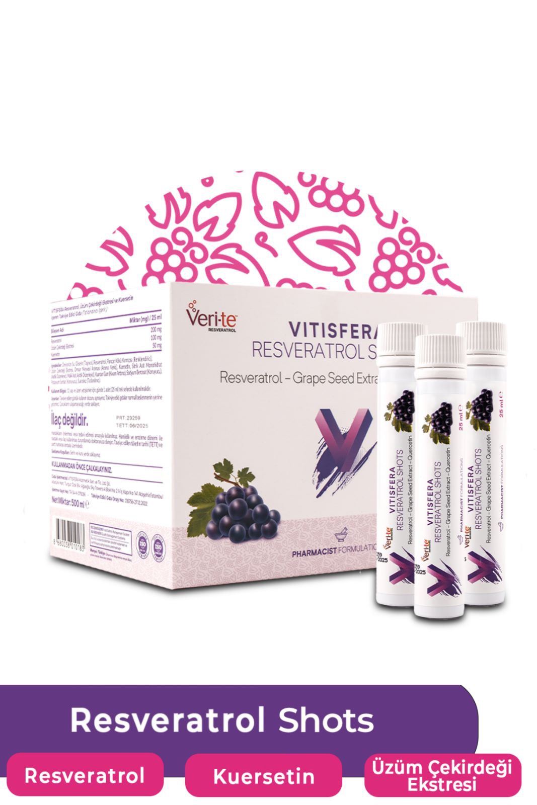 Vitisfera Resveratrol Shot Orman Meyveleri Aromalı 20x25 ml